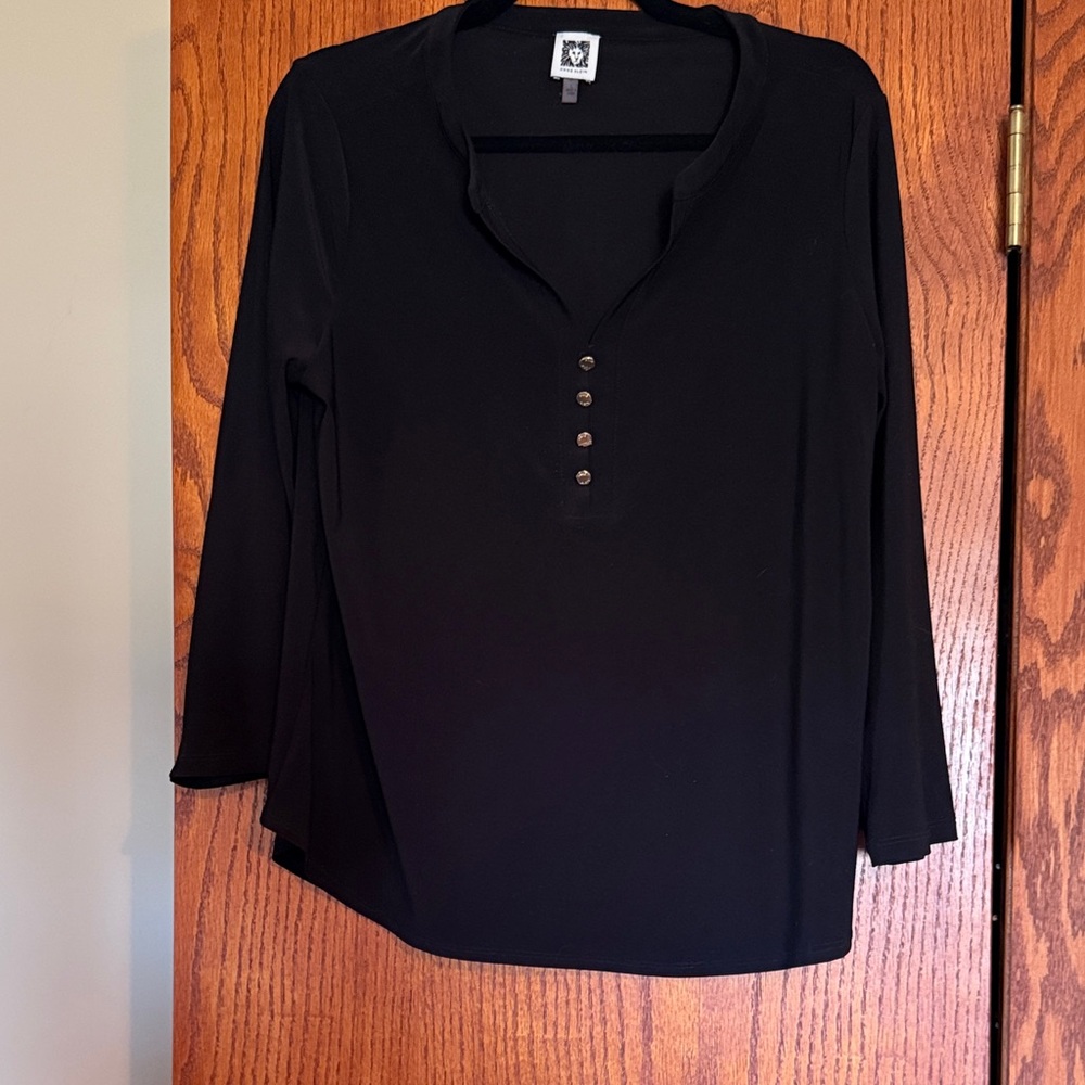 Anne Klein Black Button-Down Women's Shirt
